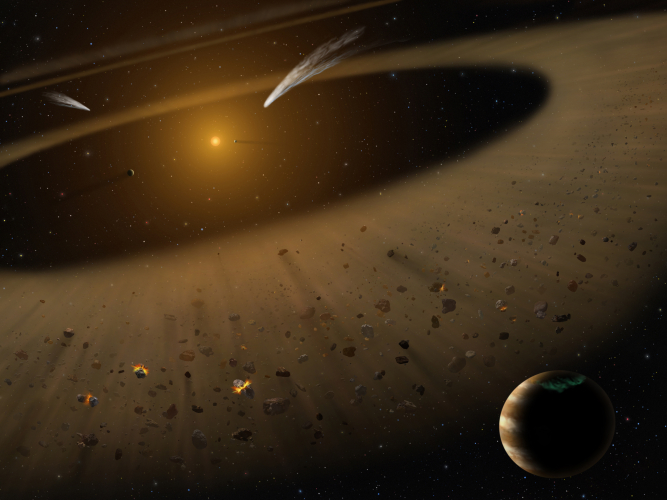 Artist's illustration of the Epsilon Eridani system